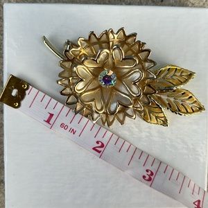 🎨Vintage CORO Plique a Jour Flower Brooches 3"